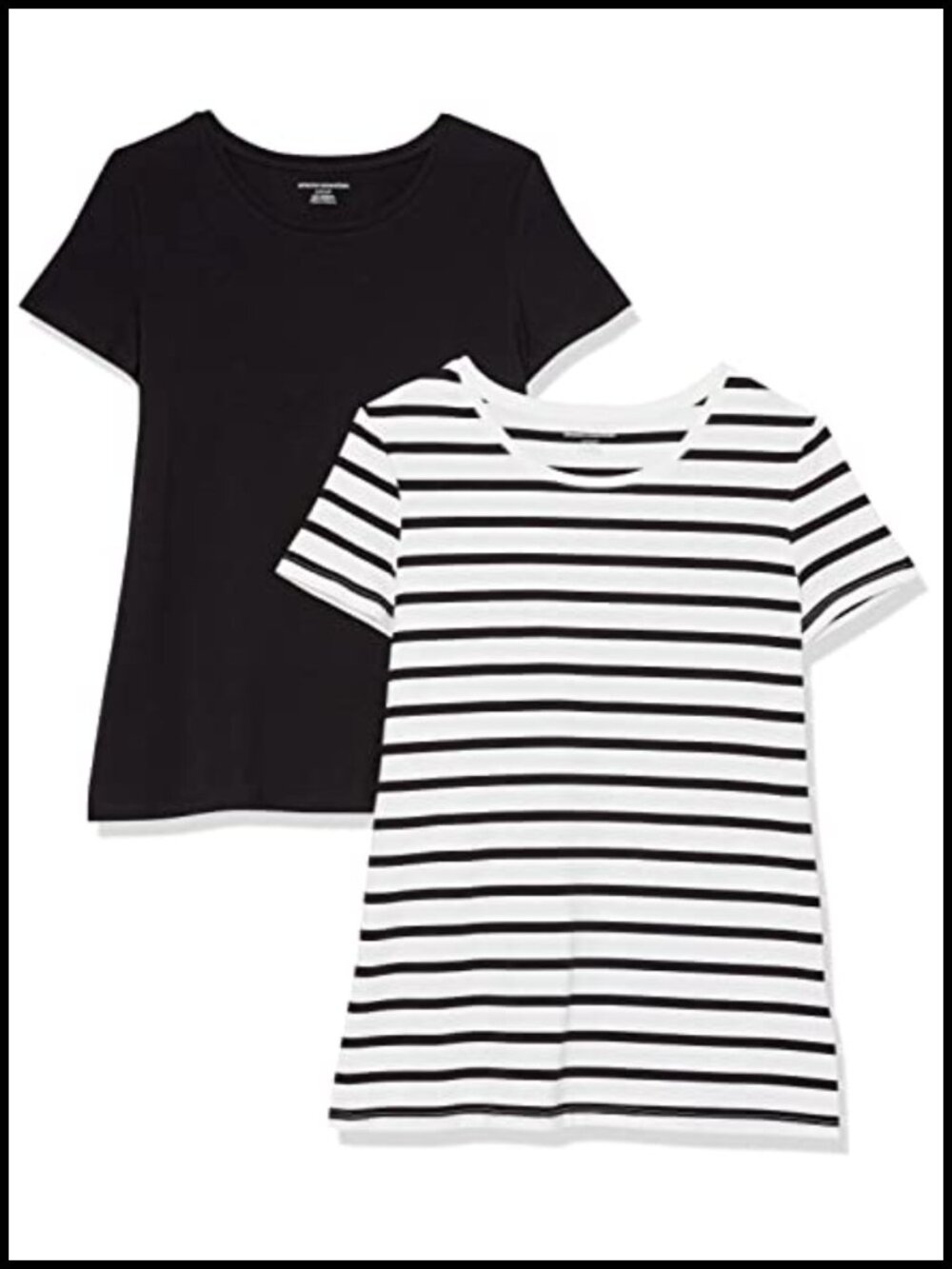 Women's Regular-Fit Short-Sleeve Crewneck T-Shirt Cotton Modal Blend 2 Pack